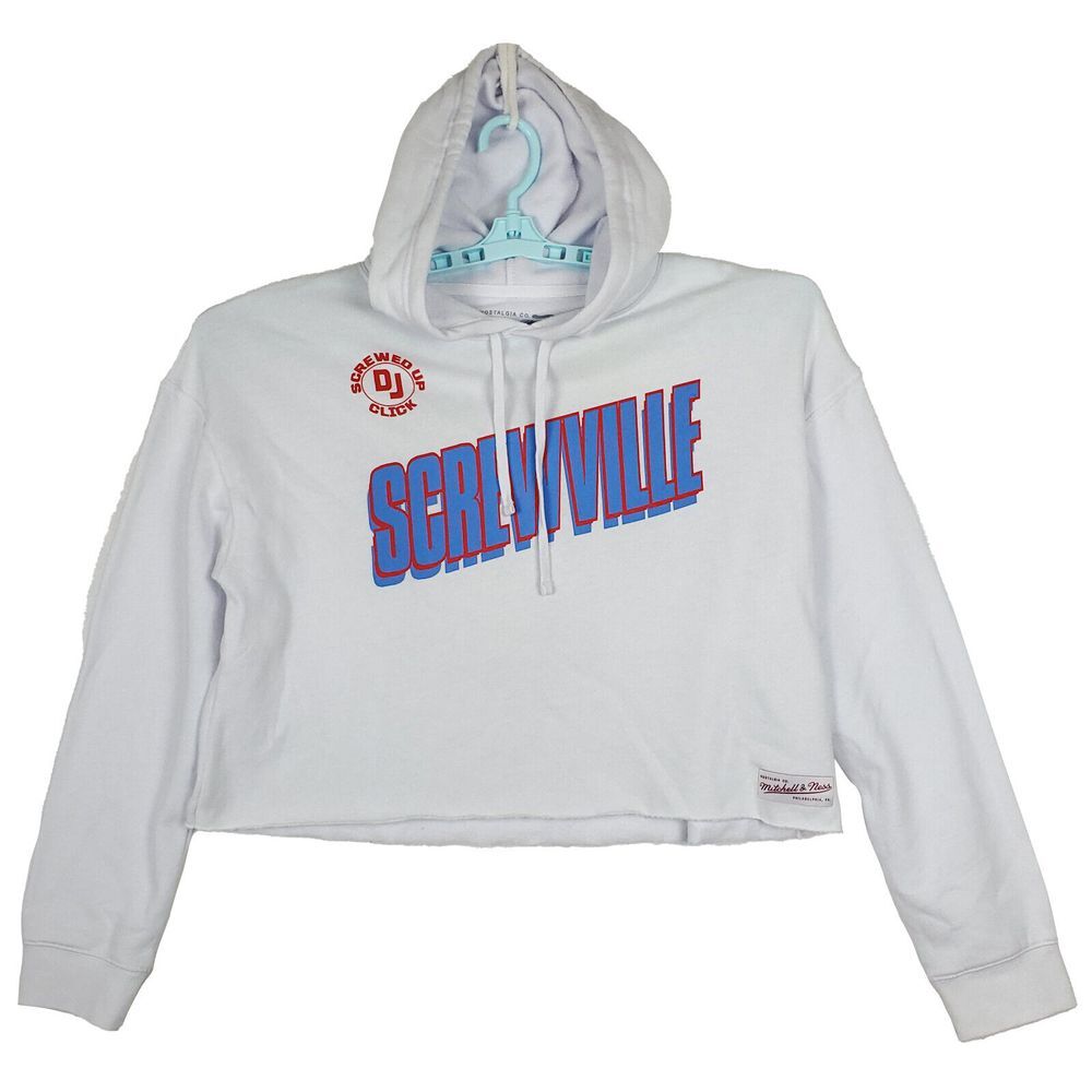 DJ Screw S.U.C. Mitchell &‎ Ness Large Womens Crop Top Hoodie Screwville New